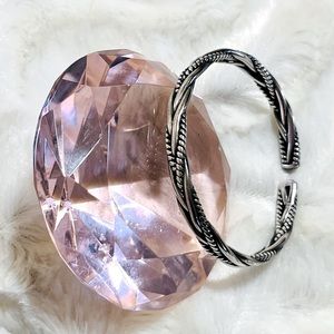 Sterling silver, braided style cuff bracelet, unisex